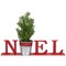 Northlight Potted Faux Pine in Metal "NOEL" Planter Christmas Decoration - 13" - Red